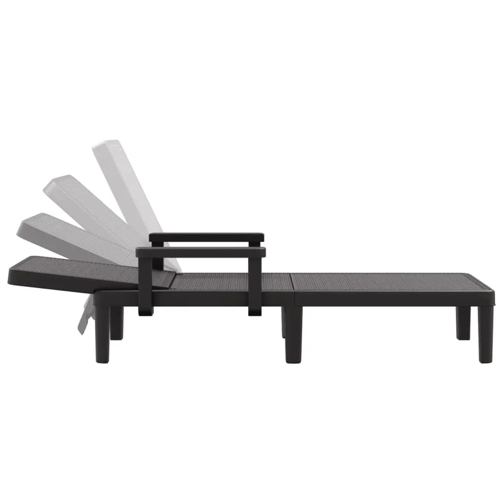 Sun Lounger with 4-Way Adjustable Backrest