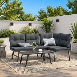 Durable Outdoor Garden Benches Set with Cushions