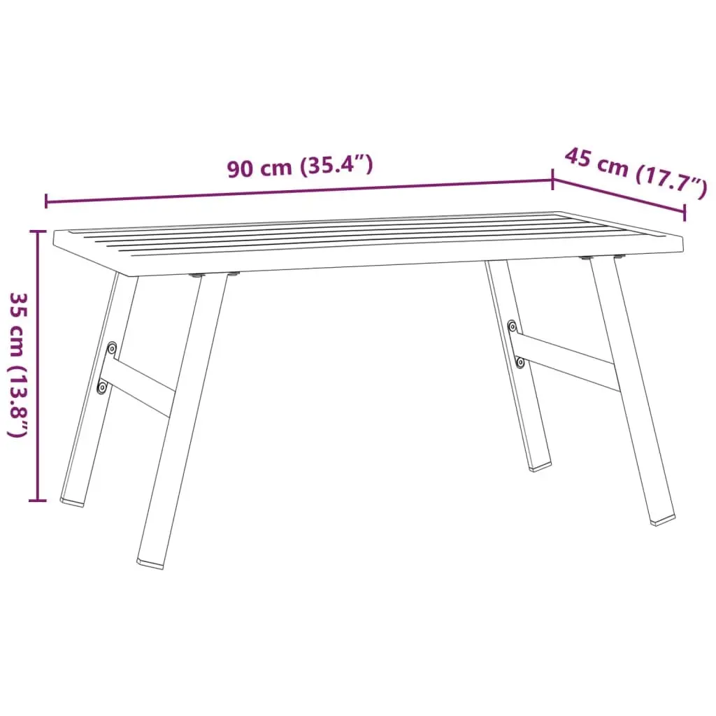 Coffee Table Steel Frame 90 x 45 x 35 cm Black