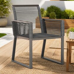 Black Poly Rattan Garden Chairs Set of 2 for Outdoor Comfort