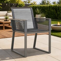 Set of 4 Durable Black Outdoor Garden Chairs