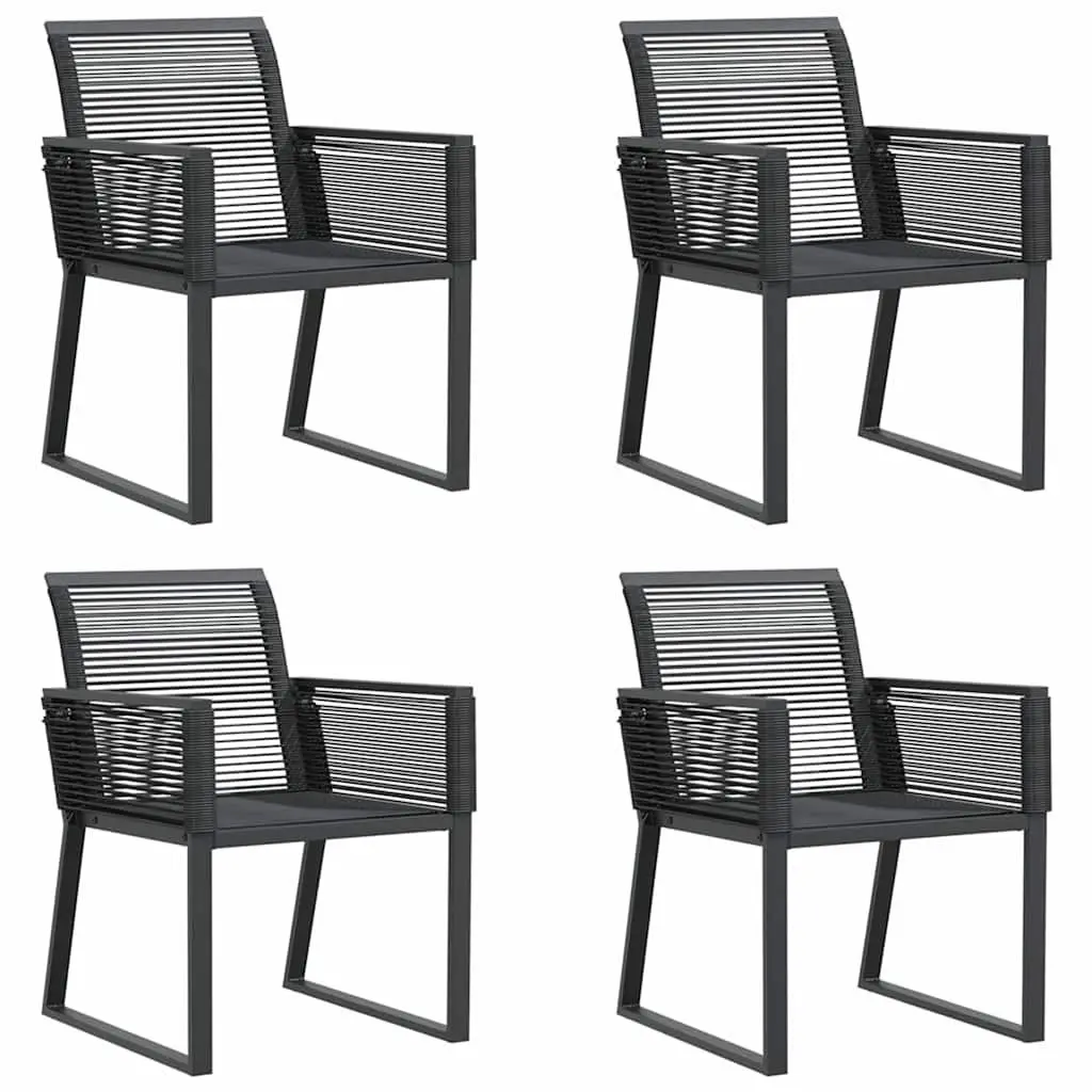 Set of 4 Durable Black Outdoor Garden Chairs