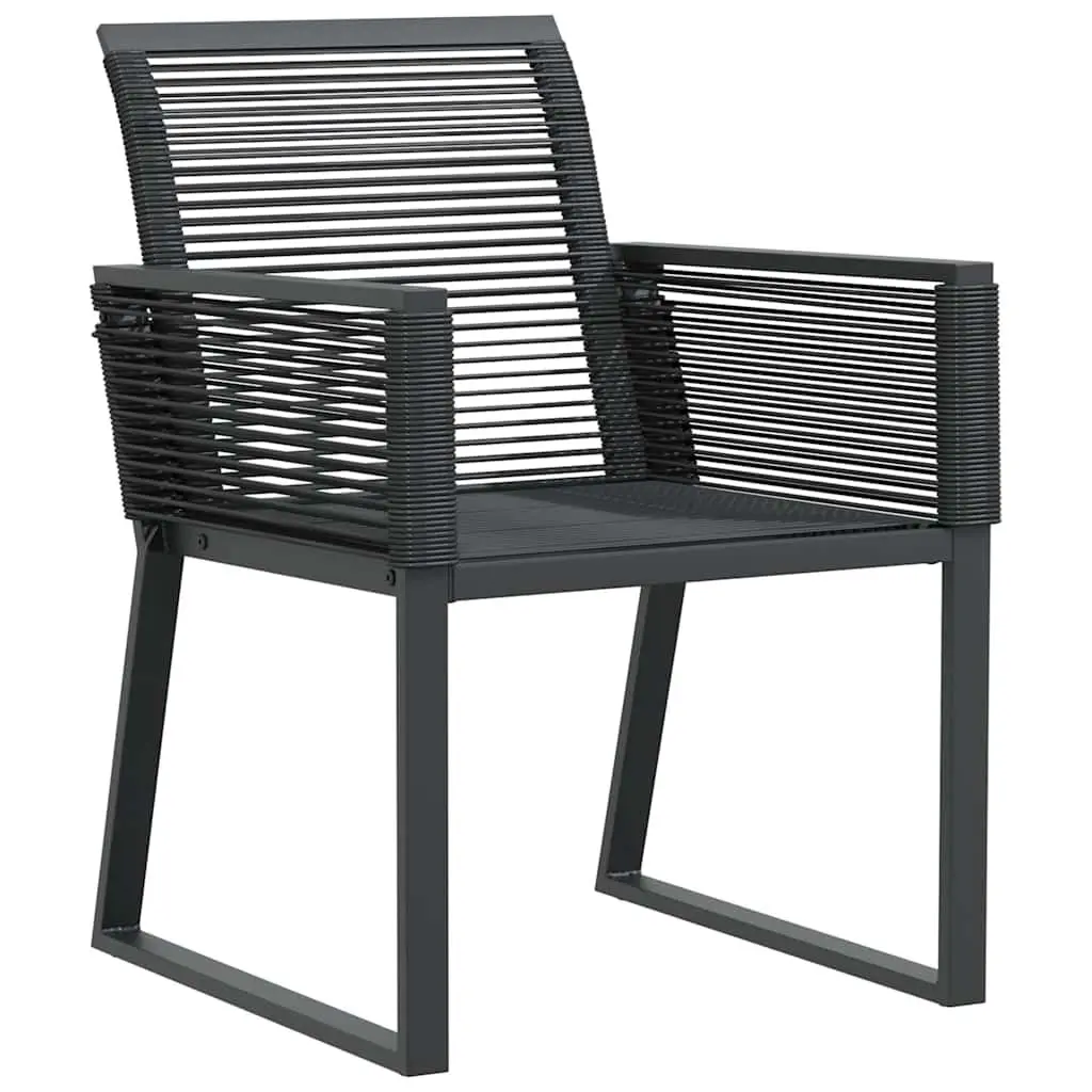 Set of 4 Durable Black Outdoor Garden Chairs