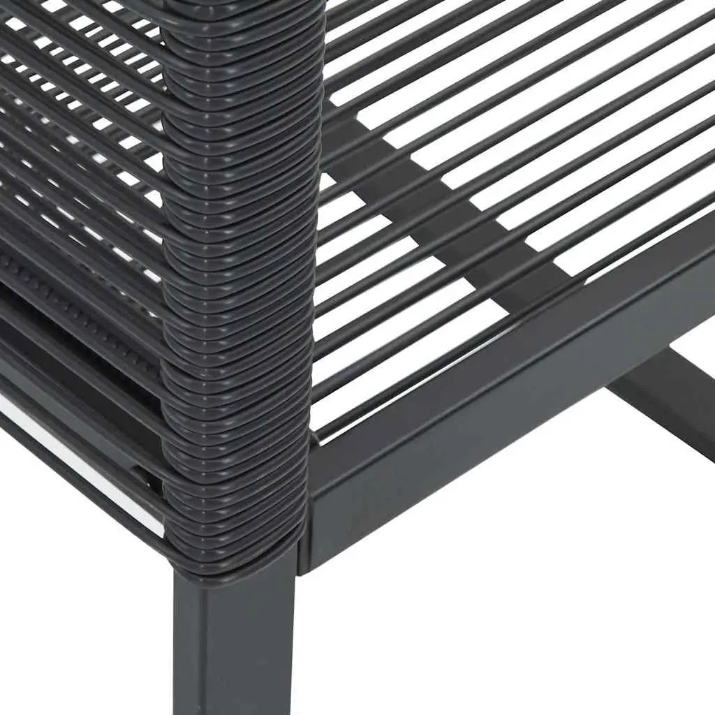 Set of 4 Durable Black Outdoor Garden Chairs