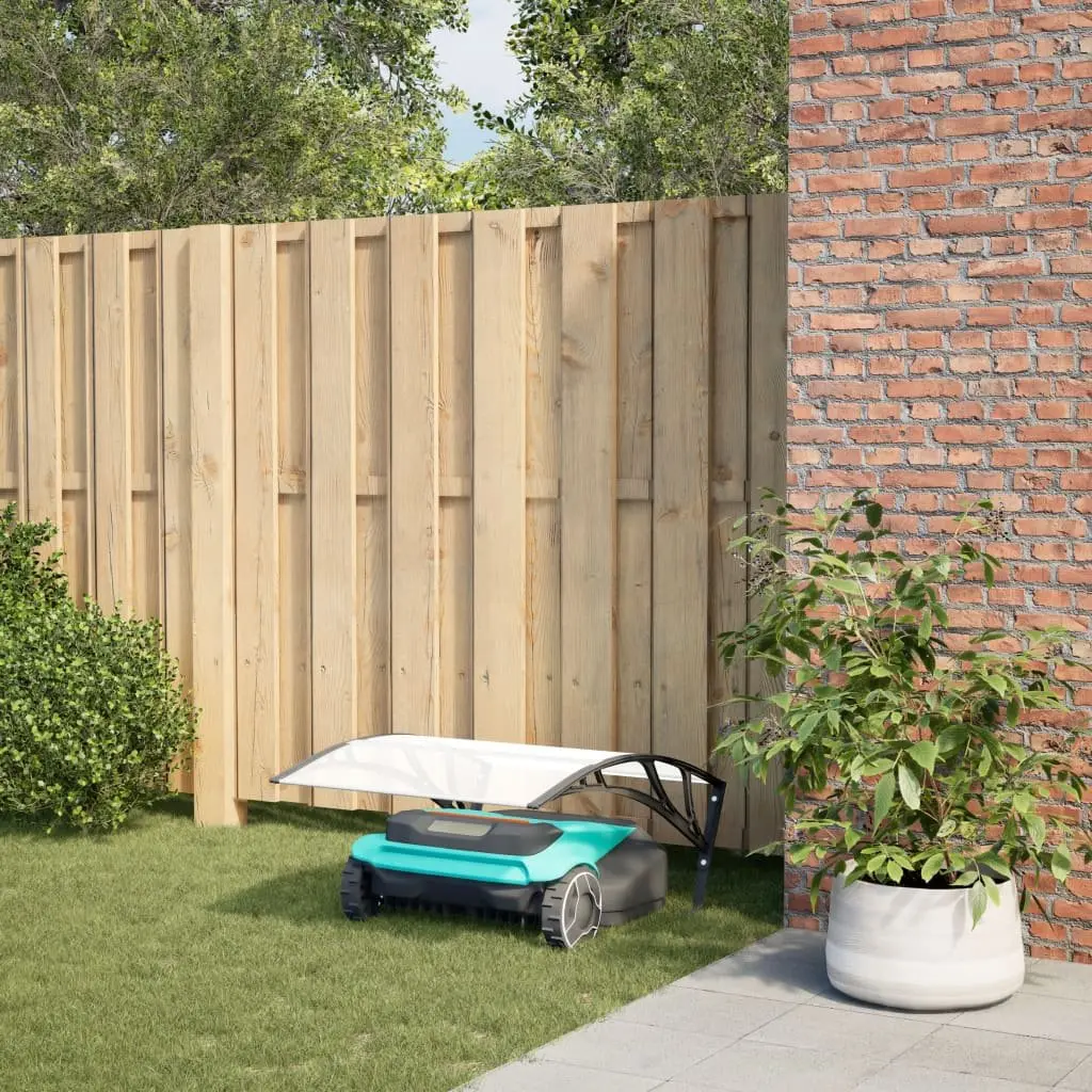 Robot Mower Garage Shelter Canopy Weather Protection Durable PC Sheets Metal Stands Aluminium Strips 80 x 101 x 46 cm