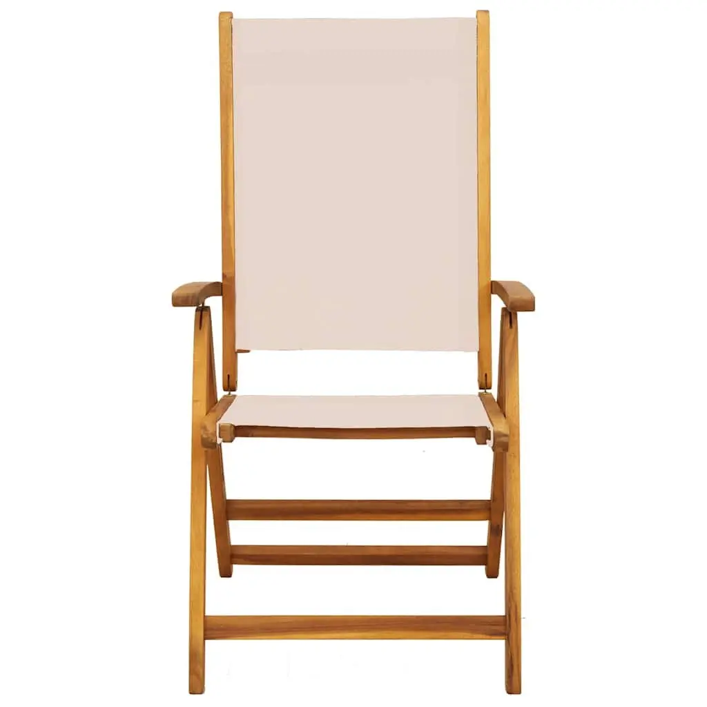 Folding Garden Chairs Solid Wood Acacia Textilene Brown 2 Piece