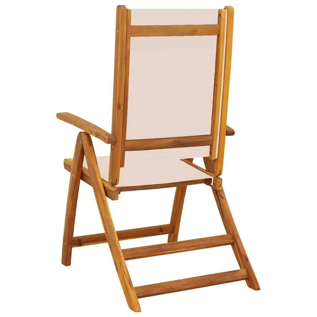 Folding Garden Chairs Solid Wood Acacia Textilene Brown 2 Piece
