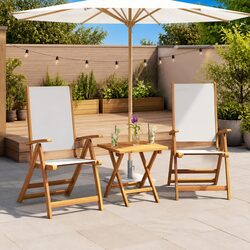 Outdoor Folding Chairs 2 pcs with Durable Wood Frame