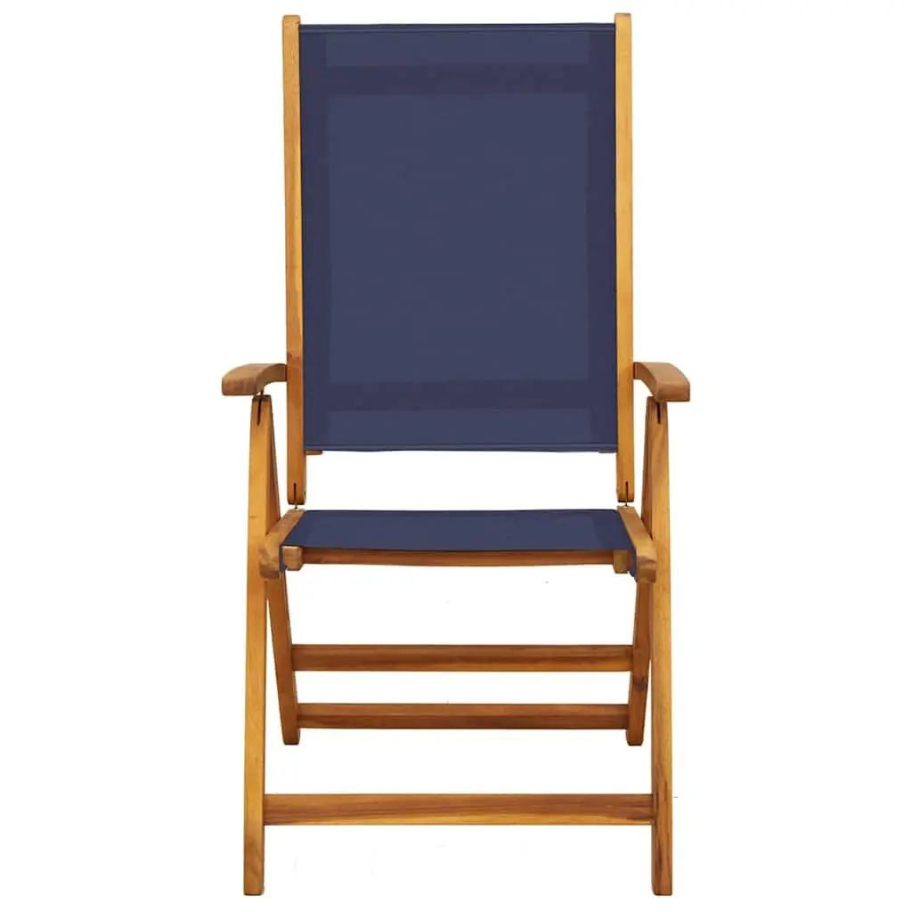 Folding Garden Chairs Acacia Wood Textilene 2 pcs Adjustable Backrest Brown
