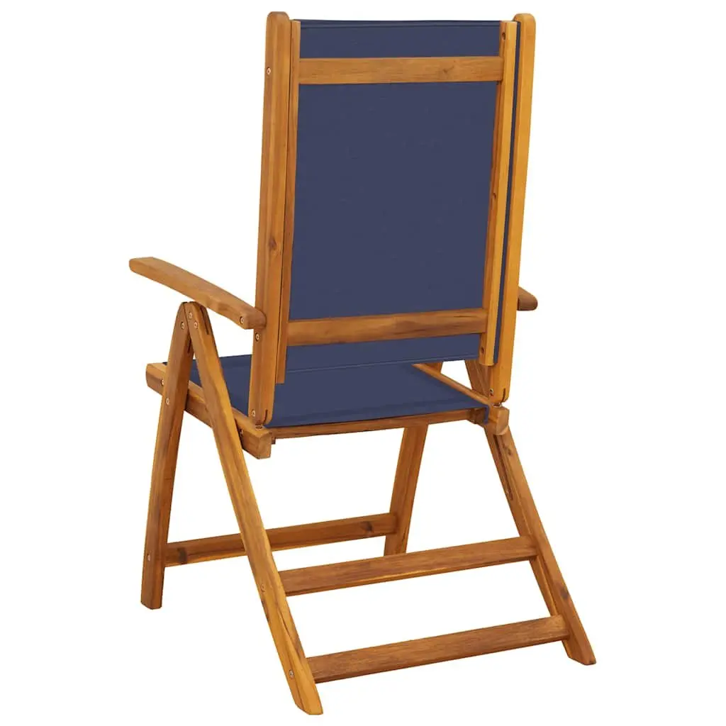 Folding Garden Chairs Acacia Wood Textilene 2 pcs Adjustable Backrest Brown