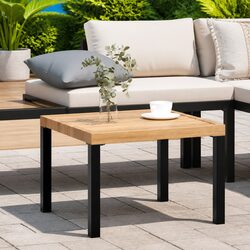 Sturdy Black Garden Coffee Table for Outdoor Use 55x55x39.5 cm
