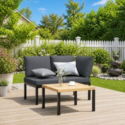 Aluminium Frame Garden Bench with Comfortable Cushions