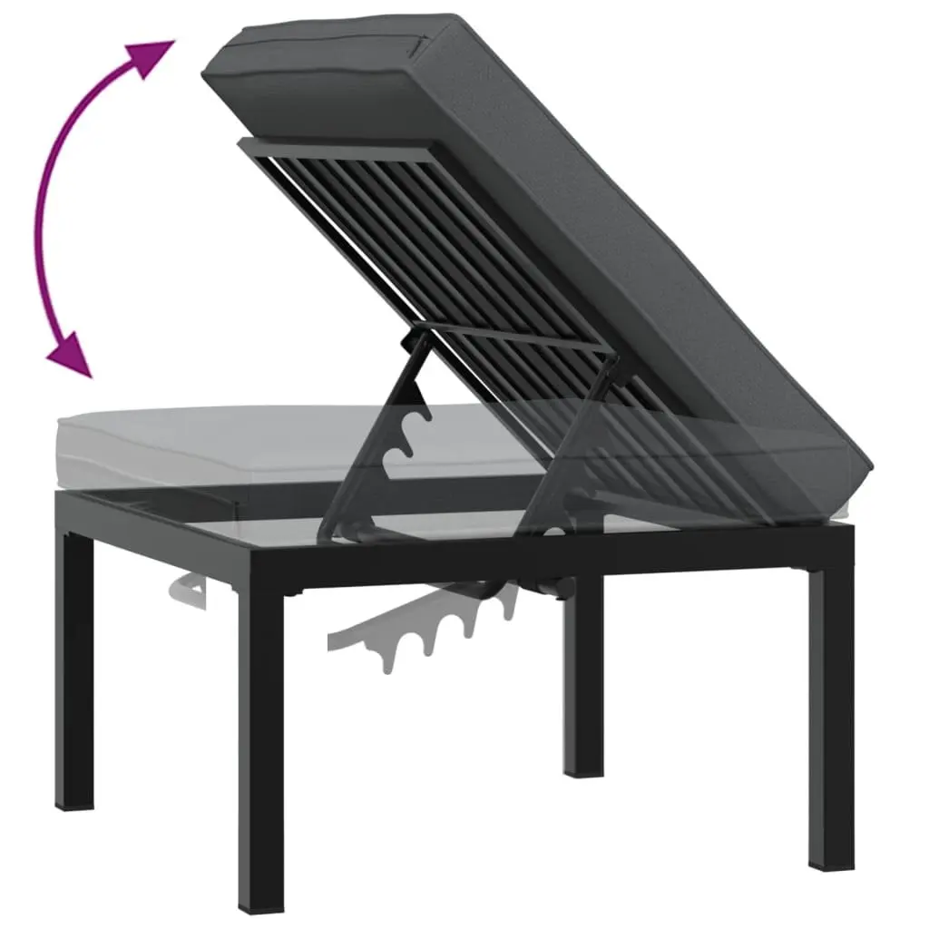 Black Garden Stool with Adjustable Cushion