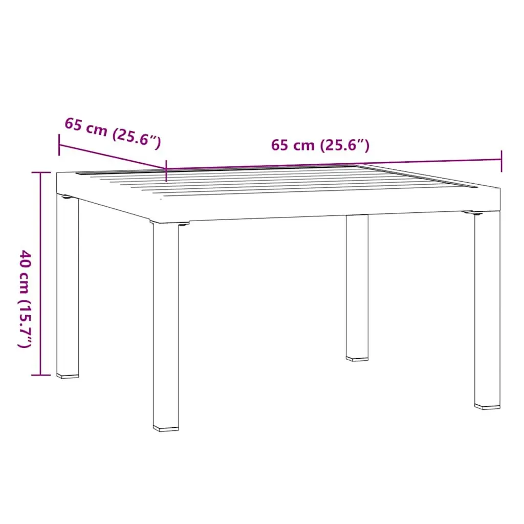 Black Square Garden Coffee Table for Outdoor Spaces