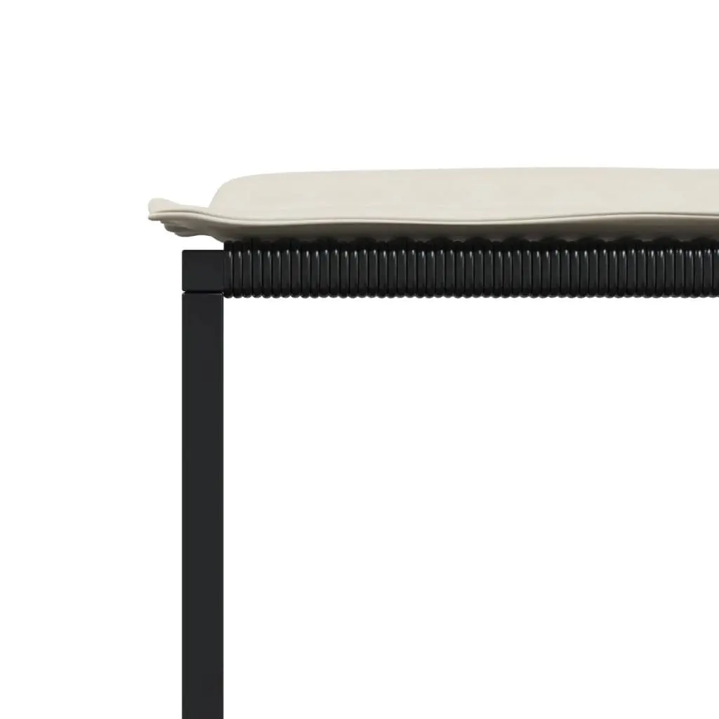4-Piece Black Garden Stools with Cushions