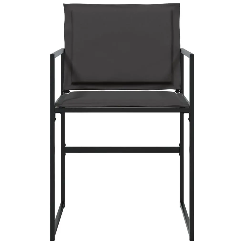Black Steel Frame Outdoor Garden Chairs Set of 4