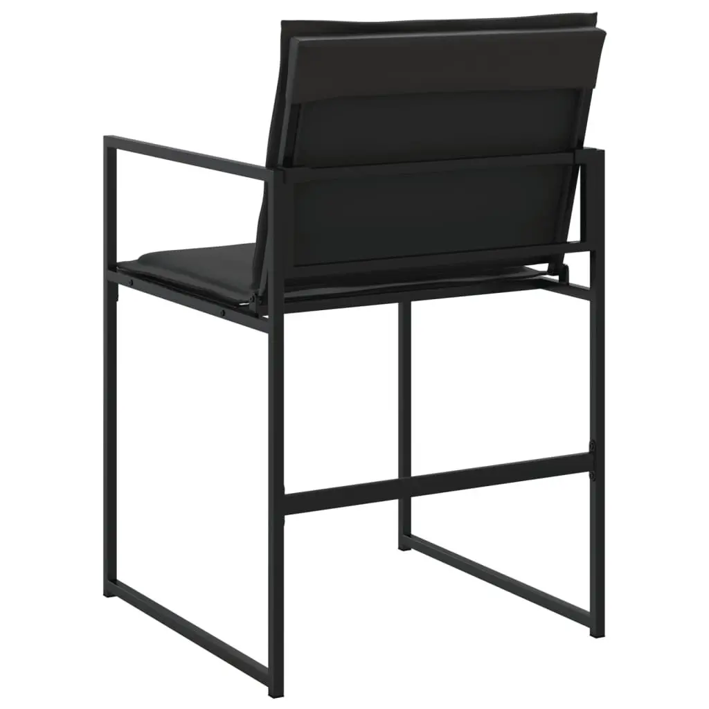 Black Steel Frame Outdoor Garden Chairs Set of 4