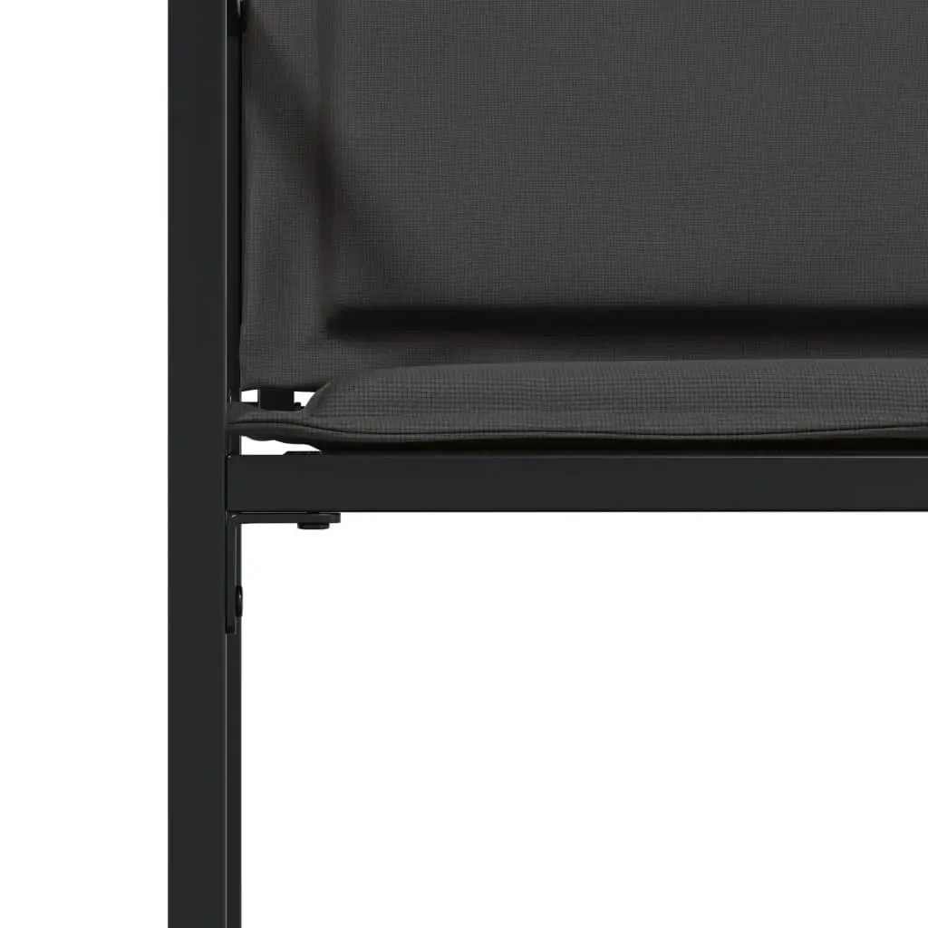 Black Steel Frame Outdoor Garden Chairs Set of 4