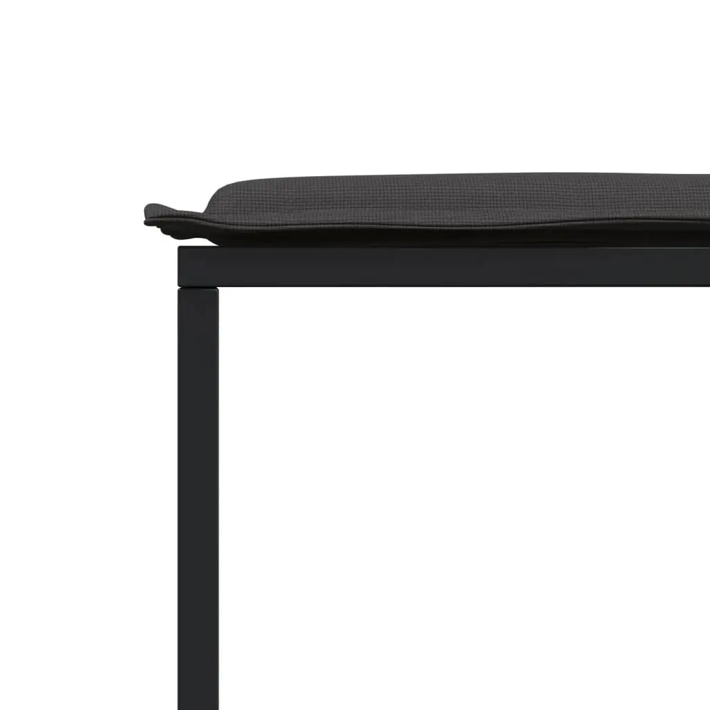 Black Steel Outdoor Garden Stools with Cushions Set of 4