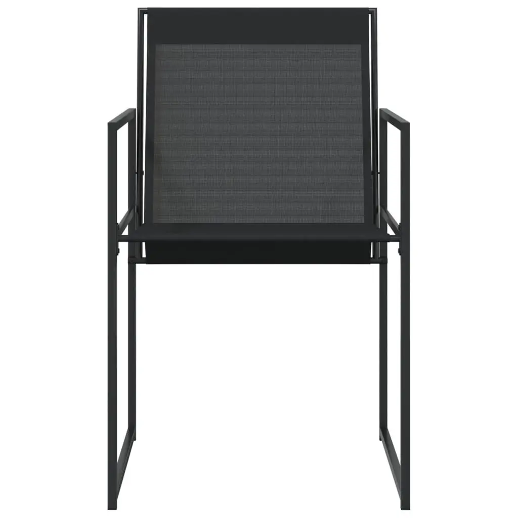 Outdoor Garden Chairs Steel Textilene Folding Backrest Black 4 Piece