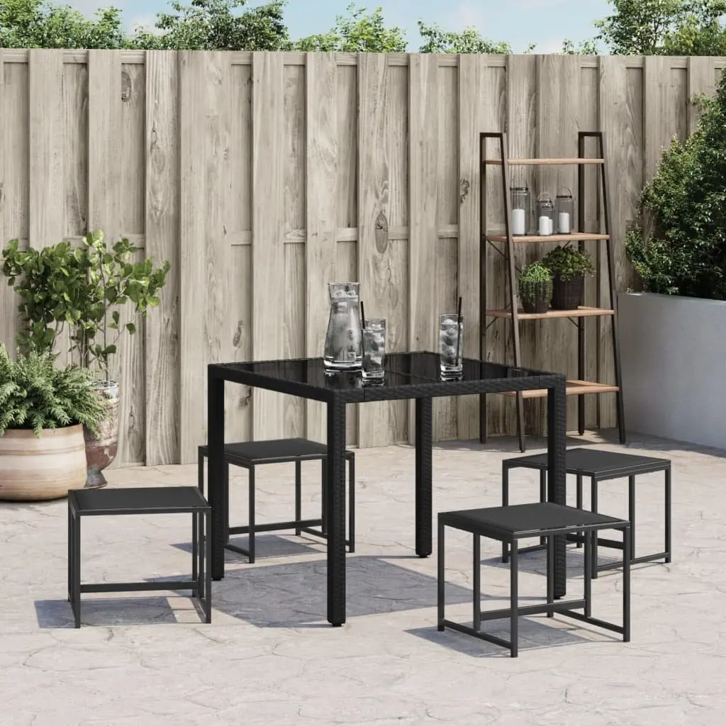 4-Piece Outdoor Garden Stools with Steel Frame