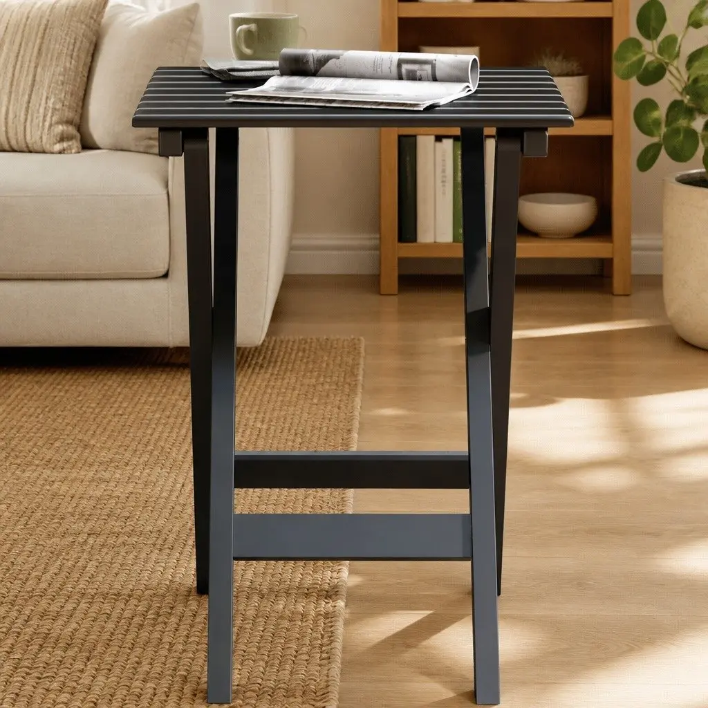 Black Foldable Side Table for Indoor and Outdoor