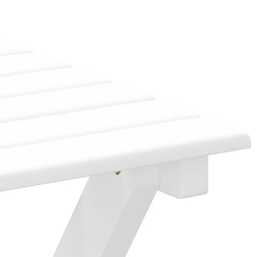 Foldable Side Table Poplar Wood White Lightweight Portable