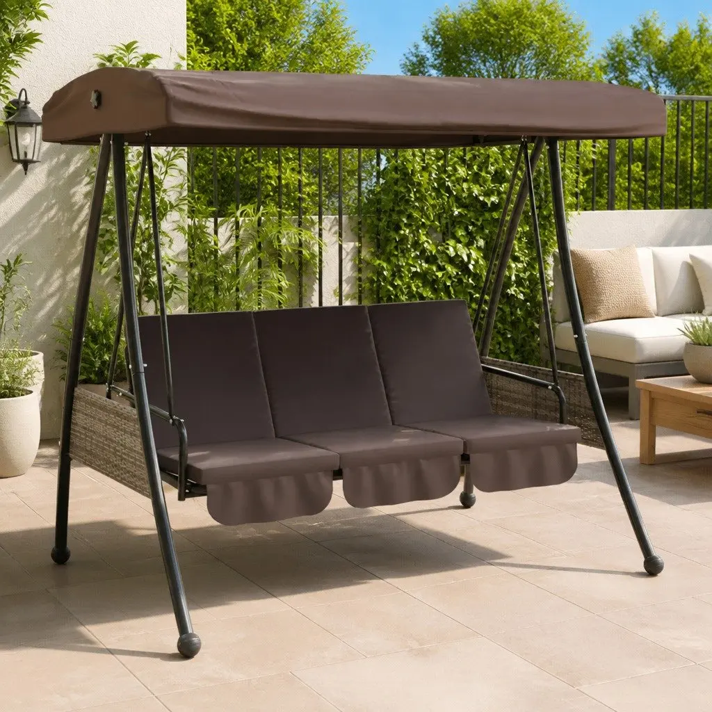 2-in-1 Garden Swing Bench with Adjustable Canopy