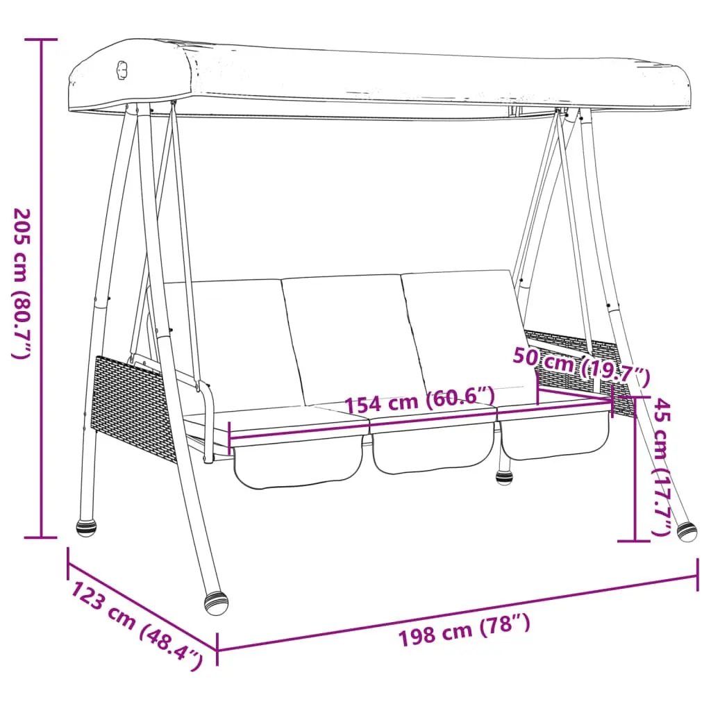 2-in-1 Garden Swing Bench with Adjustable Canopy