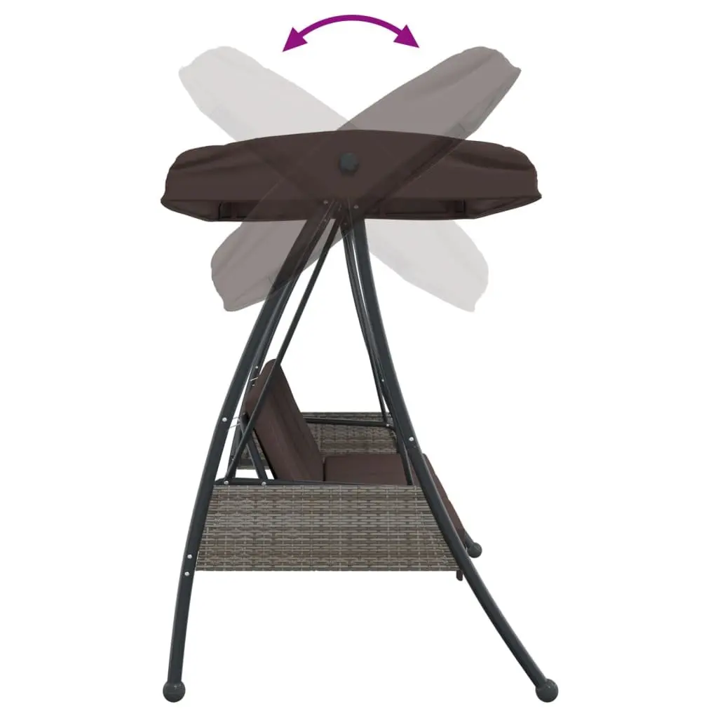 2-in-1 Garden Swing Bench with Adjustable Canopy