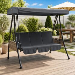 Adjustable Canopy Garden Swing Bench for Outdoor Relaxation