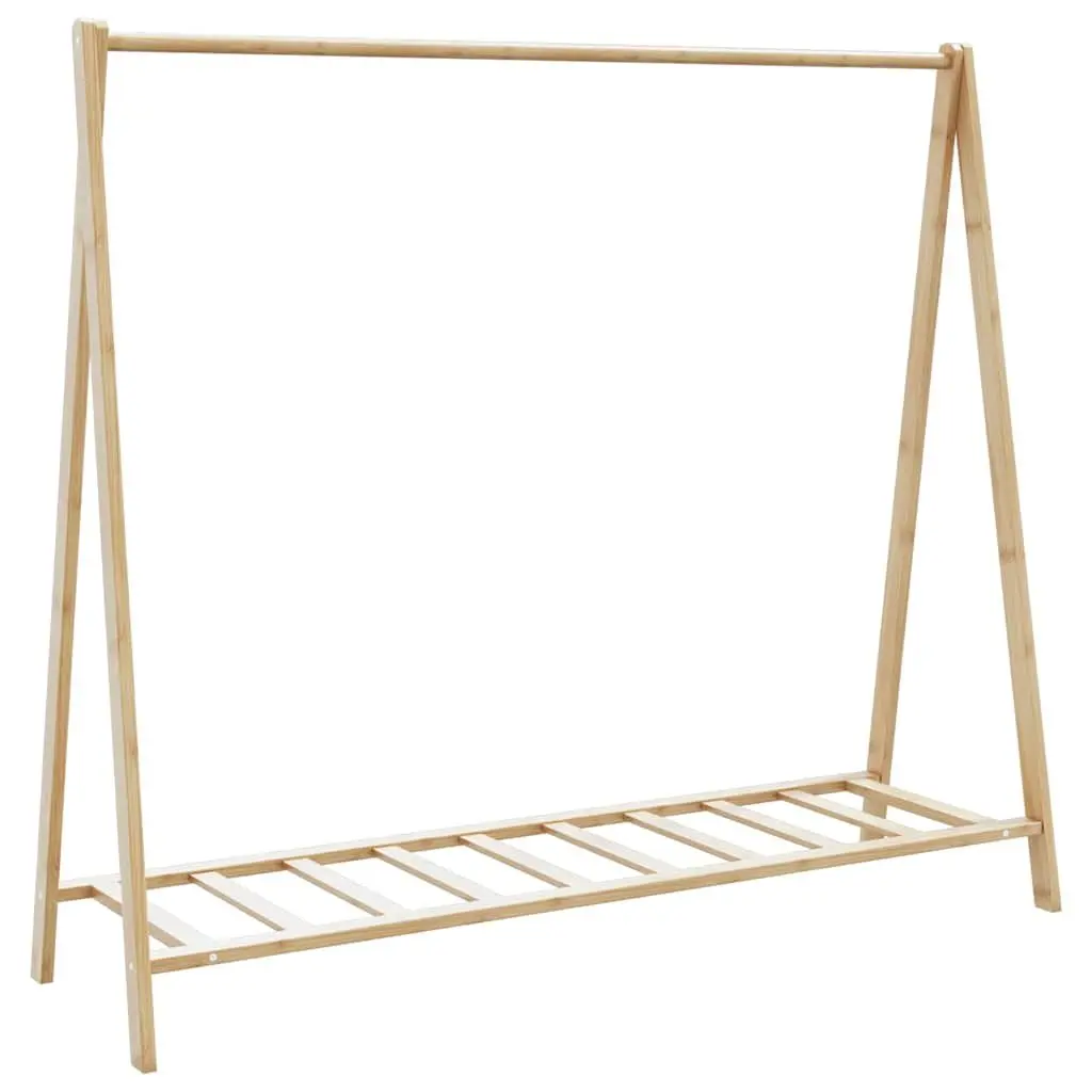 Bamboo Clothes Rack with Shelves for Storage