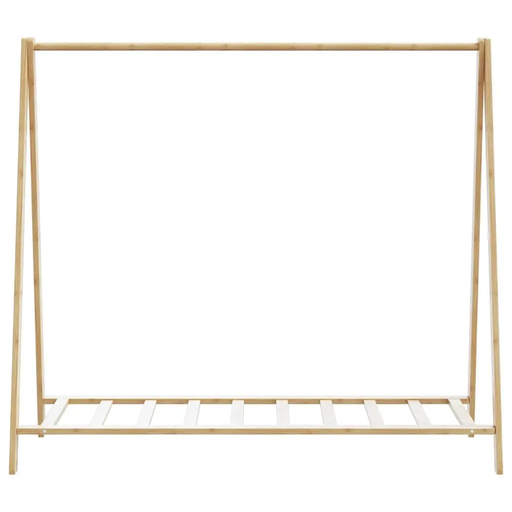 Bamboo Clothes Rack with Shelves for Storage