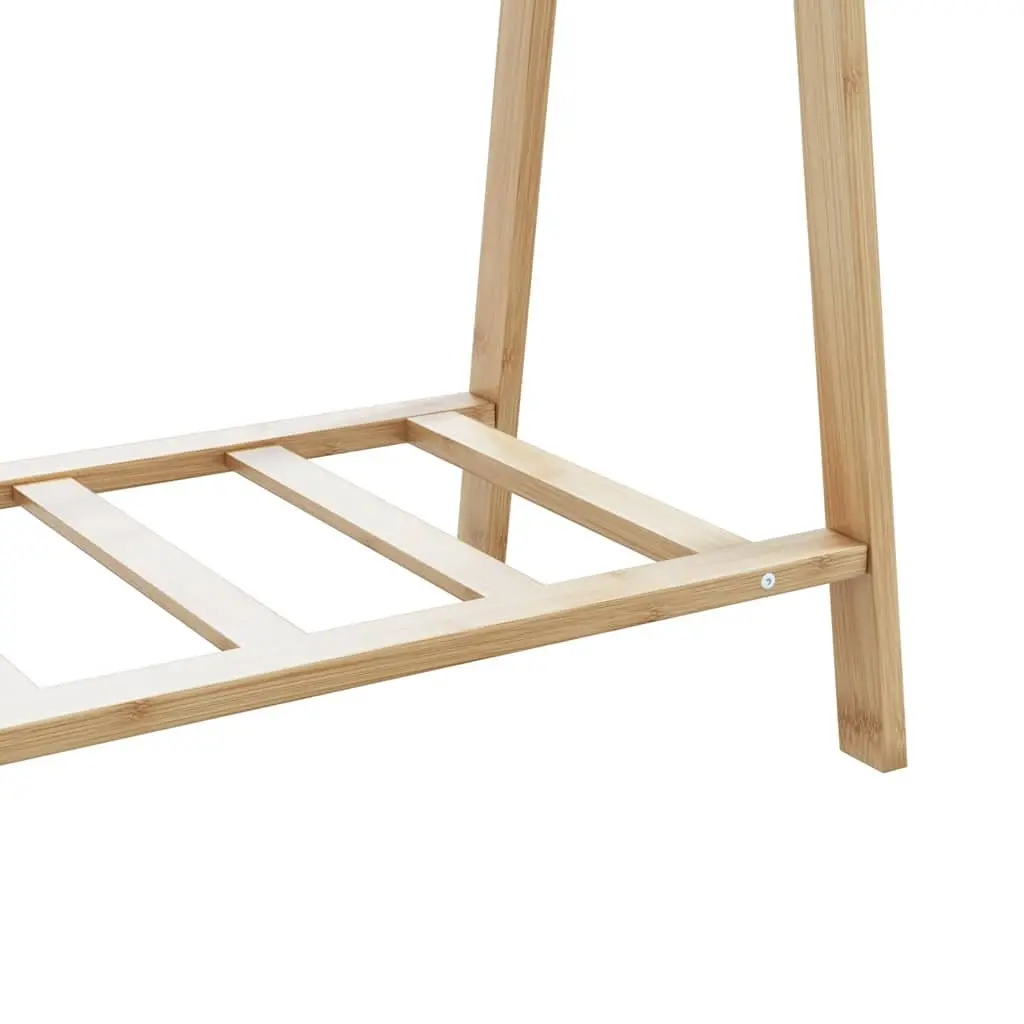 Bamboo Clothes Rack with Shelves for Storage