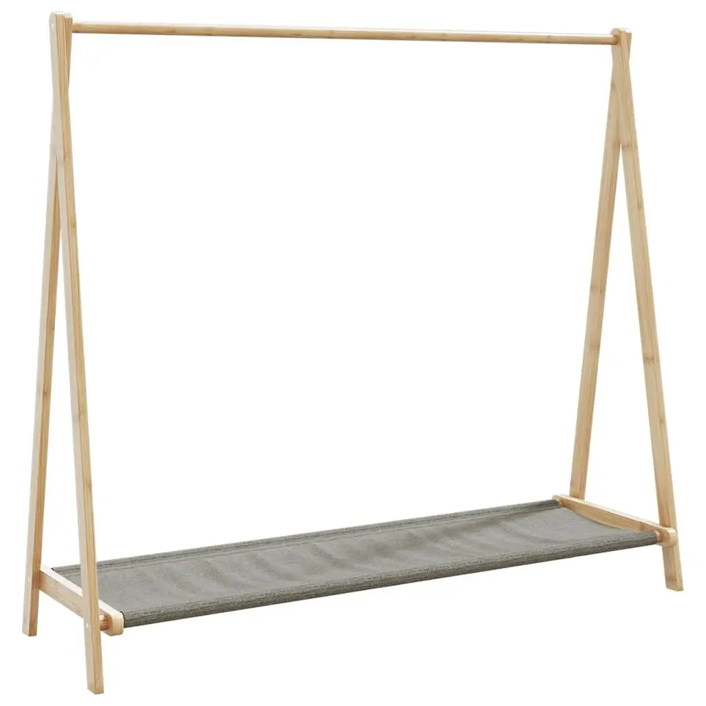 Bamboo Clothes Rack with Foldable Shelves