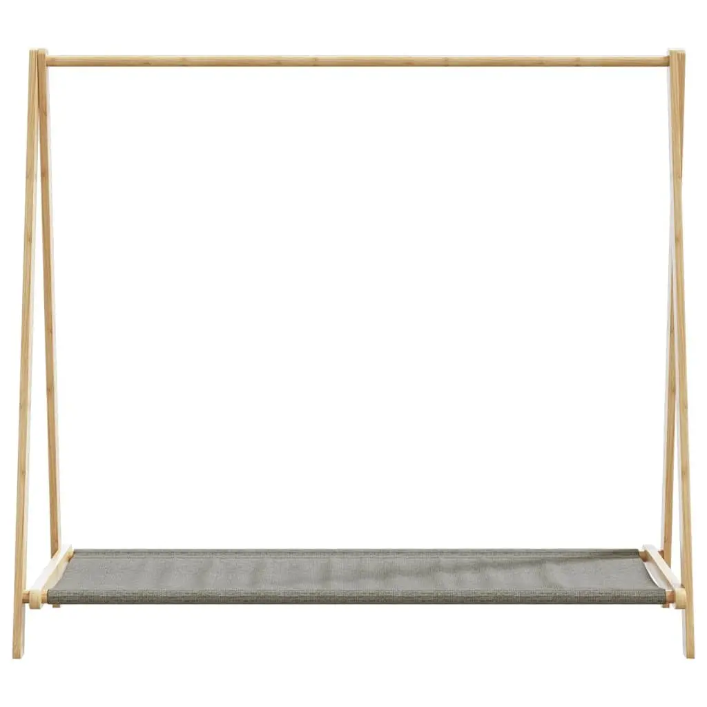 Bamboo Clothes Rack with Foldable Shelves
