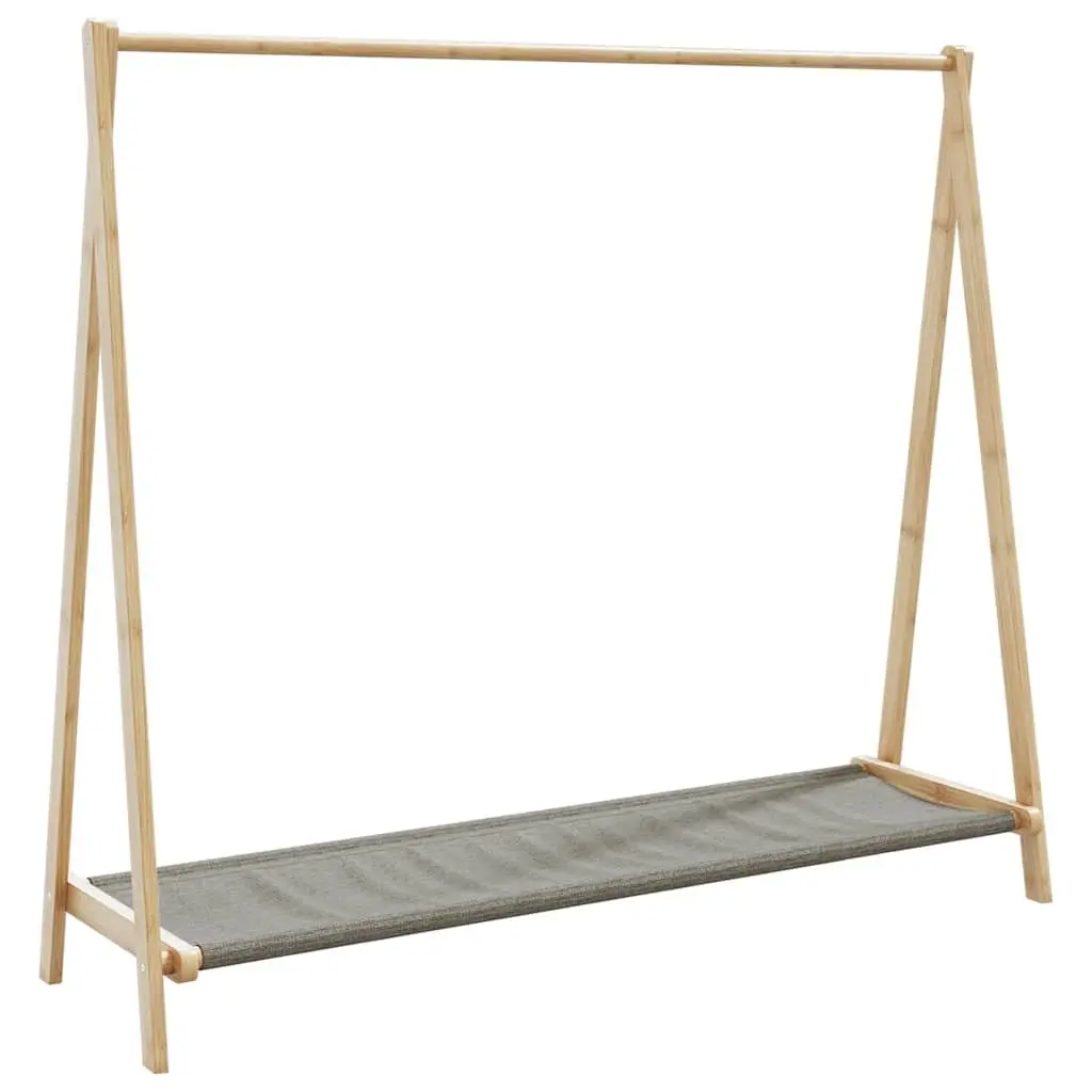 Bamboo Clothes Rack with Foldable Shelves