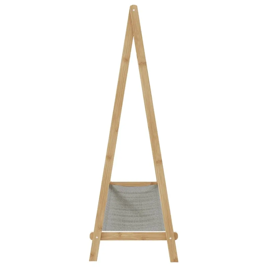 Bamboo Clothes Rack with Foldable Shelves