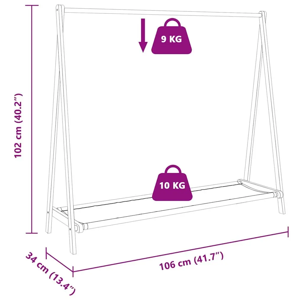 Bamboo Clothes Rack with Foldable Shelves