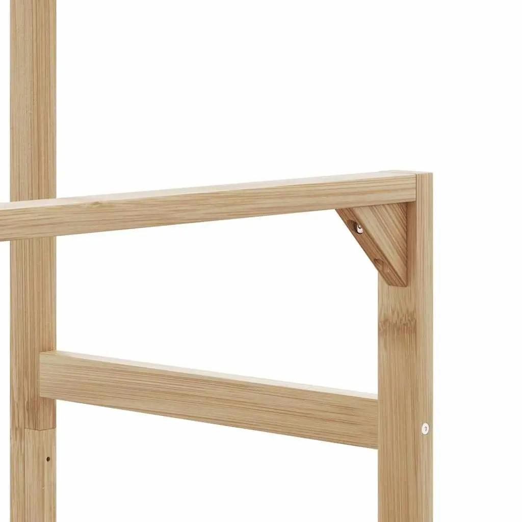 Bamboo Clothes Rack with Shelves and Wheels