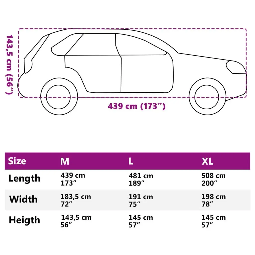 SUV Car Cover Non-Woven Fabric M Grey
