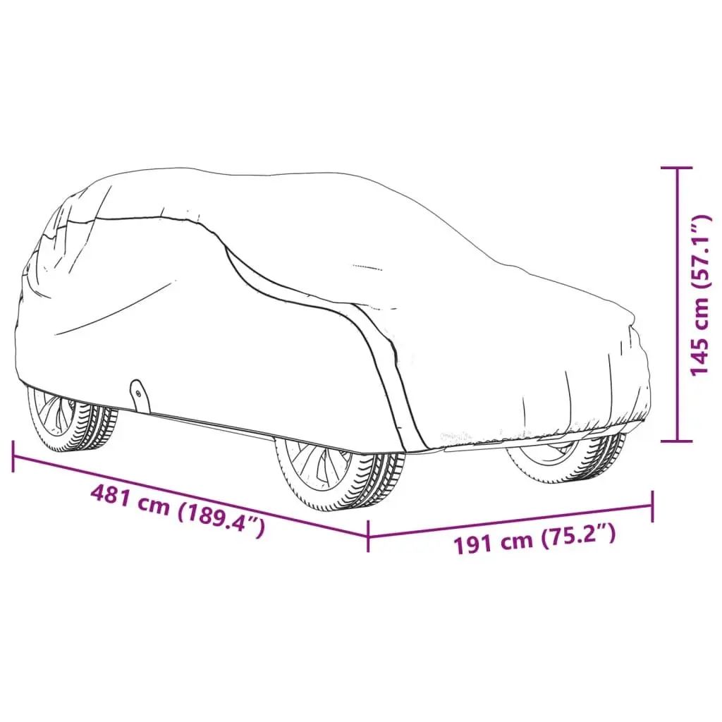 SUV Car Cover Non-Woven Fabric L Size Grey Breathable Windproof