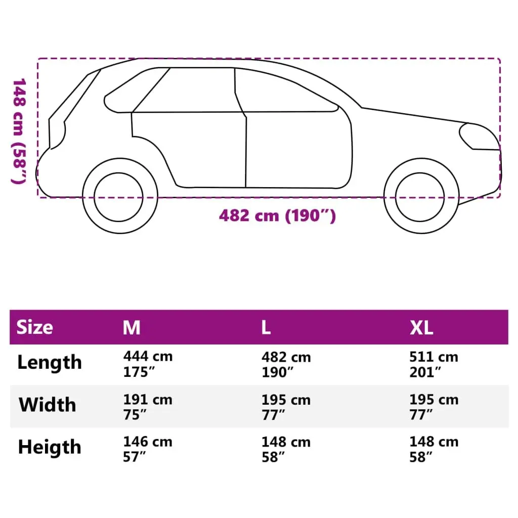 Car Cover EVA 4mm Full Size SUV Silver