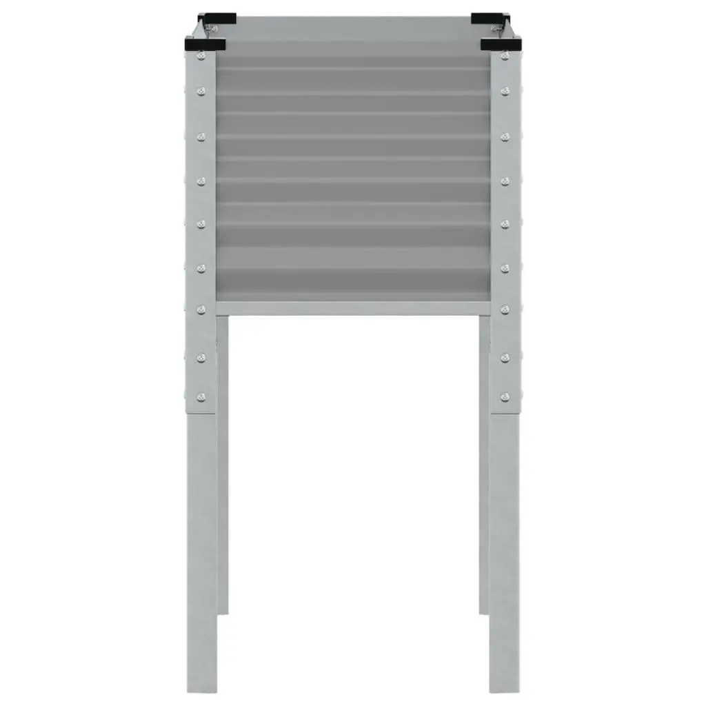 Garden Planter Box Steel 45x45x88 cm Grey