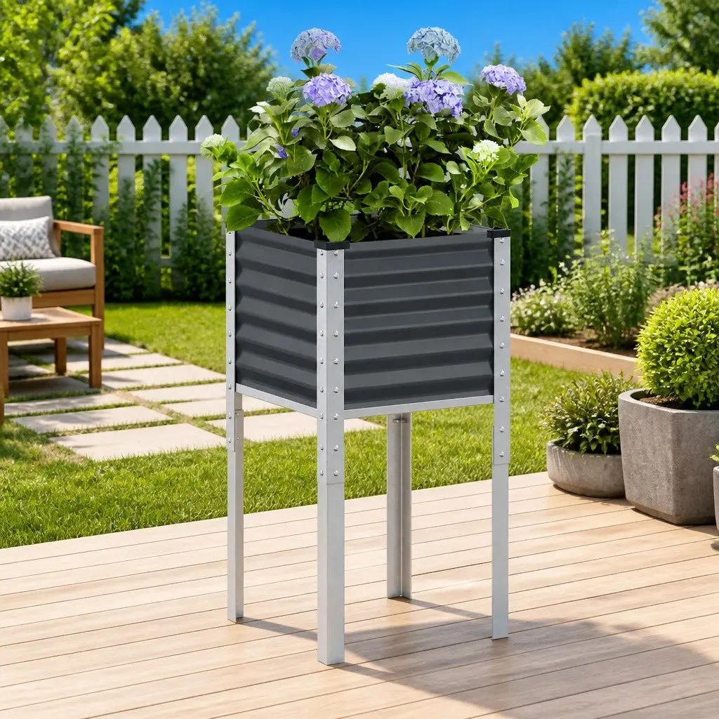 Steel Planter Box Anthracite 45x45x88cm