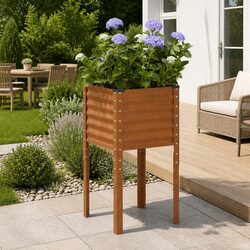 Durable Steel Garden Planter Box 45x45x88 cm for Outdoors
