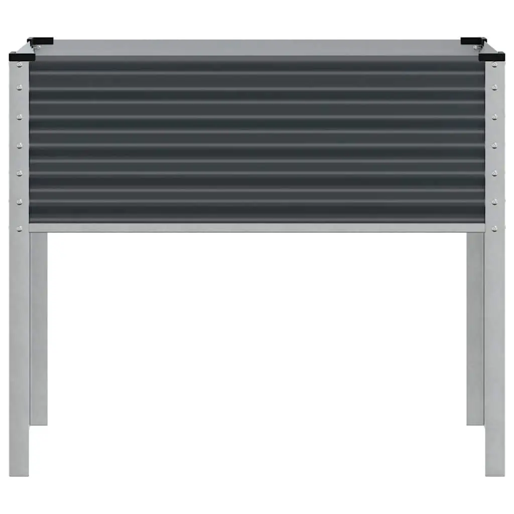 Outdoor Raised Flower Bed Steel Planter Box 100x45x90 cm Anthracite Durable Garden Decor