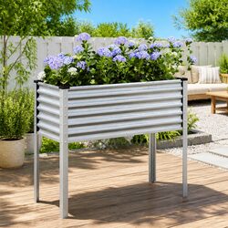 Galvanised Steel Garden Planter Box 100x45x90cm
