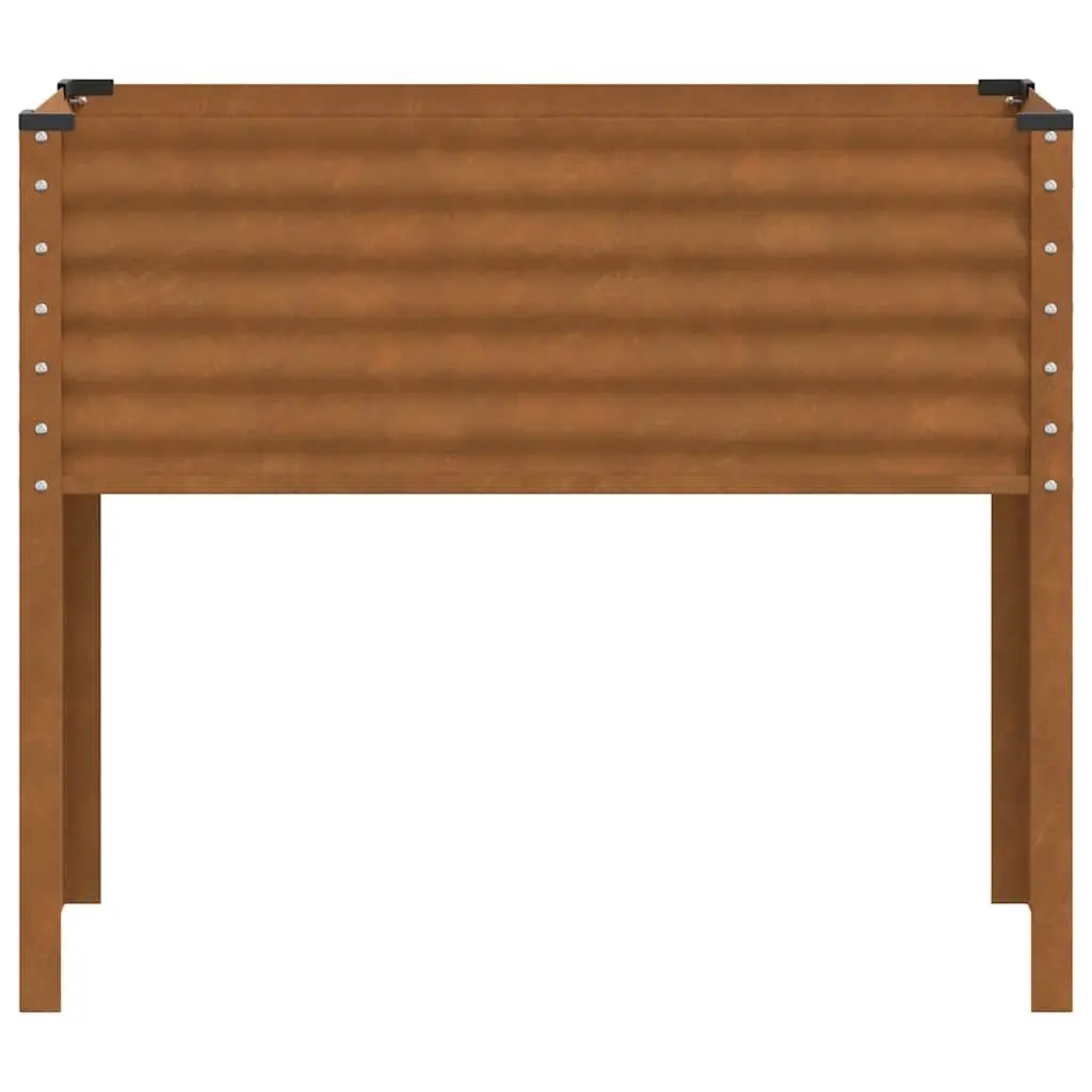 Garden Planter Box Steel 100x45x90 cm Brown