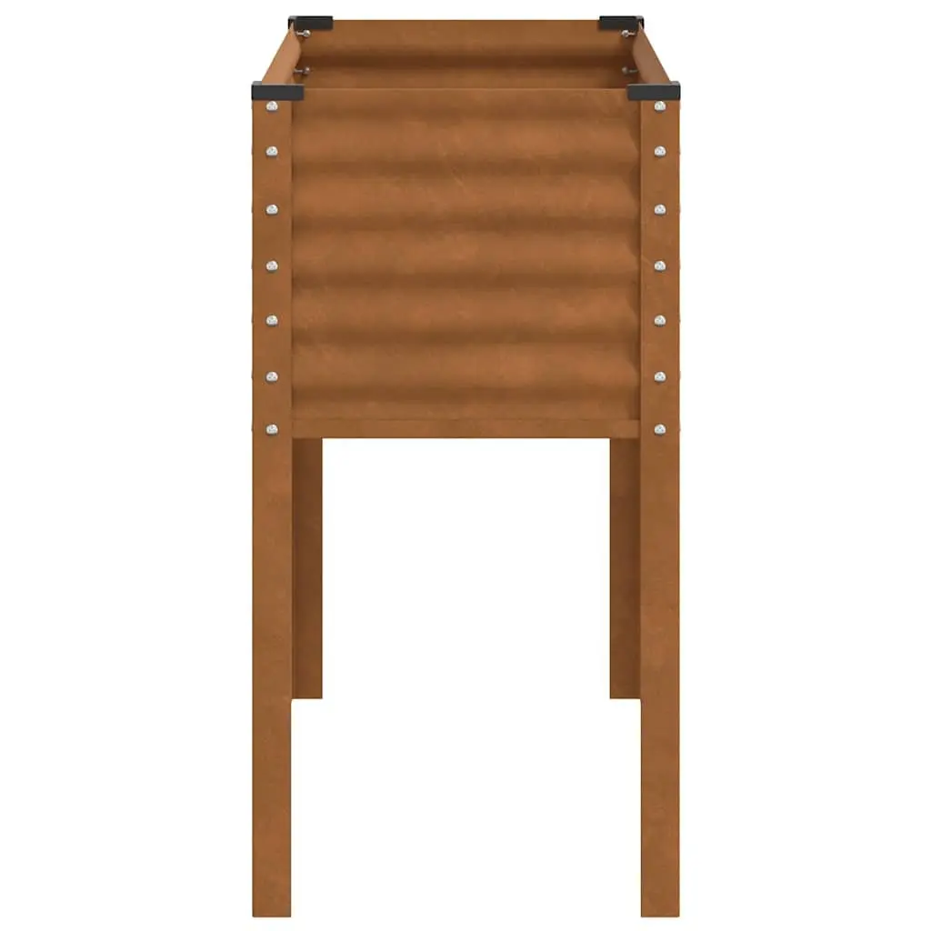 Garden Planter Box Steel 100x45x90 cm Brown